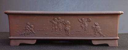 Bonsai Pot Tokoname Senkoen Unglazed Rectangular Width 47.0 cm (18.5 in.) Large