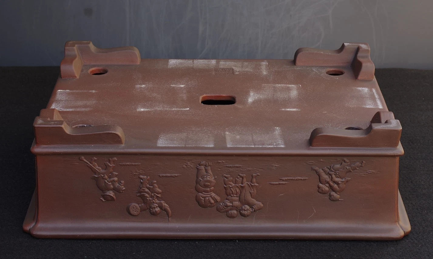 Bonsai Pot Tokoname Senkoen Unglazed Rectangular Width 47.0 cm (18.5 in.) Large
