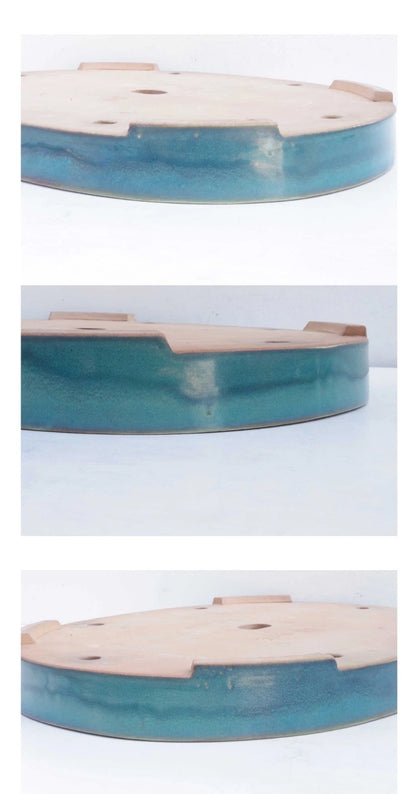 Bonsai Pot Harumatsu Green Glazed Oval Width 62.4 cm (24.6 inches) Extra Large