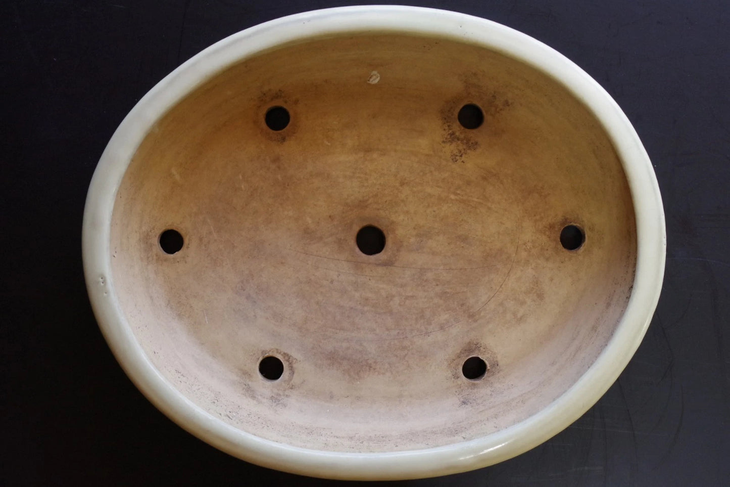 Bonsai Pot Tokoname Shuho White Glazed Oval Width 39.7 cm (15.63 in.) Large