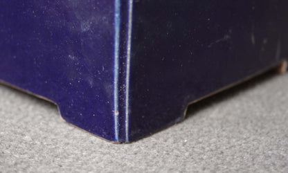 Bonsai Pot Tokoname Reiho Deep Blue Glaze Square Deep Width 23.1 cm (9.09 in.)