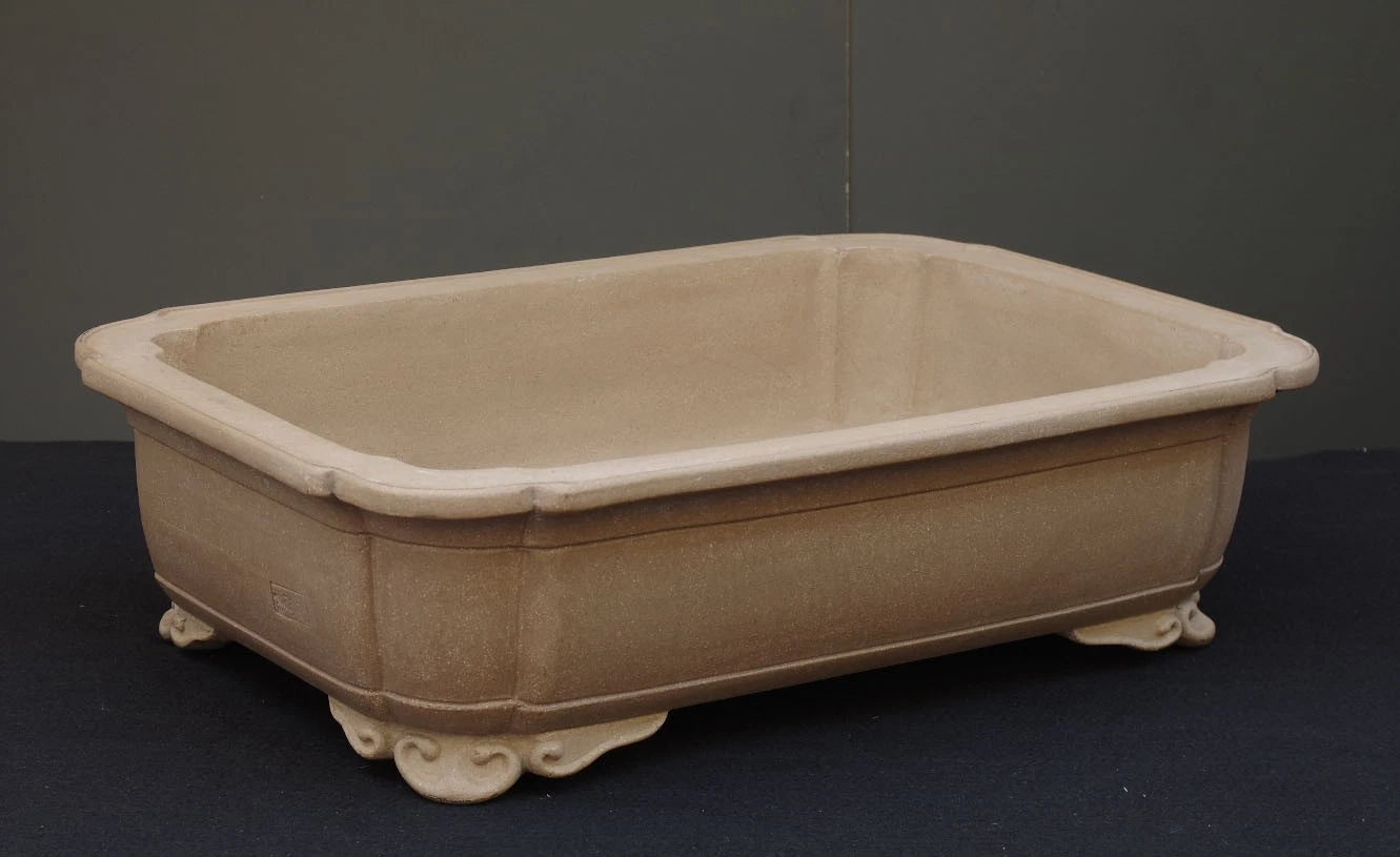 Bonsai Pot Takasagoan Unglazed Rectangular Width 61.5 cm (24.21 in.) Extra Large