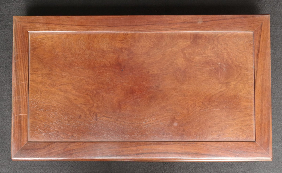 Premium Solid Rosewood Bonsai Table Stand- Ornate Pierced Carving Display Plinth