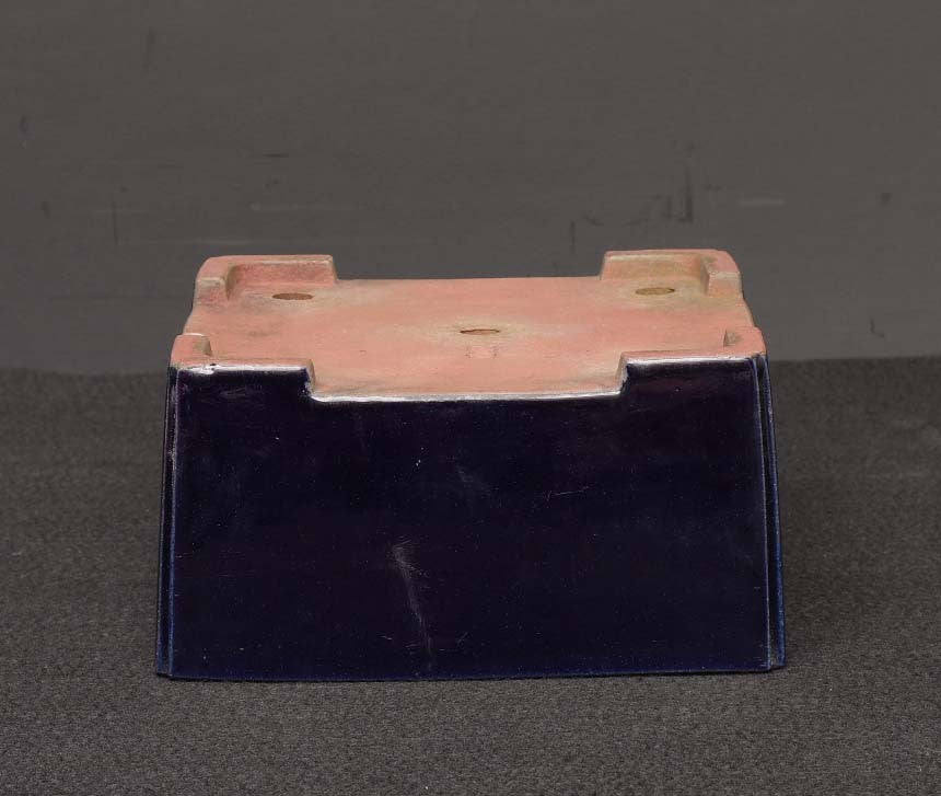 Bonsai Pot Tokoname Reiho Deep Blue Glaze Square Deep Width 23.1 cm (9.09 in.)