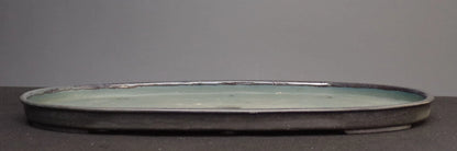 Bonsai Pot Seto Harumatsu Navy Blue Glazed Oval Width 75.0 cm (29.7 in.) Extra Large