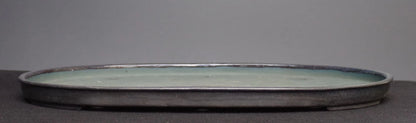 Bonsai Pot Seto Harumatsu Navy Blue Glazed Oval Width 75.0 cm (29.7 in.) Extra Large