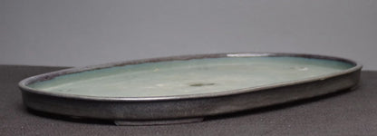 Bonsai Pot Seto Harumatsu Navy Blue Glazed Oval Width 75.0 cm (29.7 in.) Extra Large