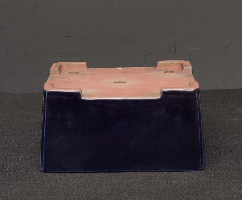Bonsai Pot Tokoname Reiho Deep Blue Glaze Square Deep Width 23.1 cm (9.09 in.)