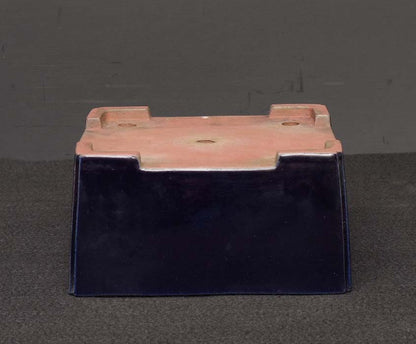 Bonsai Pot Tokoname Reiho Deep Blue Glaze Square Deep Width 23.1 cm (9.09 in.)