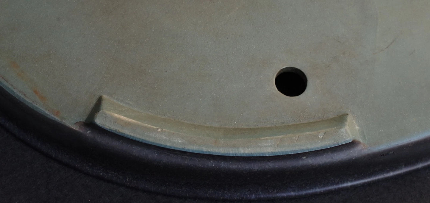 Bonsai Pot Seto Harumatsu Navy Blue Glazed Oval Width 75.0 cm (29.7 in.) Extra Large