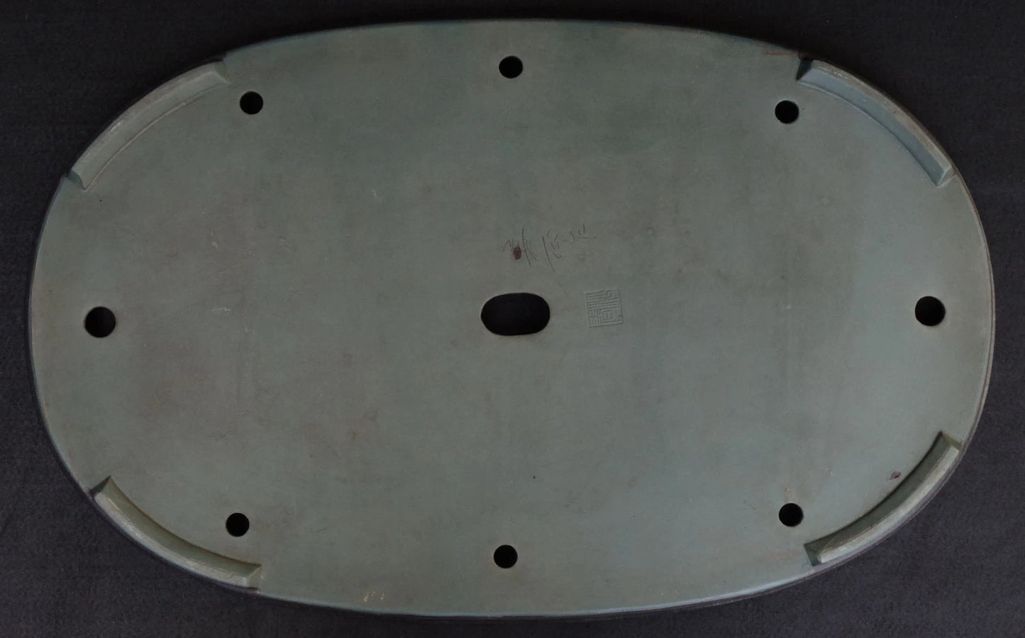 Bonsai Pot Seto Harumatsu Navy Blue Glazed Oval Width 75.0 cm (29.7 in.) Extra Large