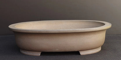 Bonsai Pot Tokoname Nakano Gyozan Unglazed Deep Oval Width 45.2 cm (17.8 in.) Large