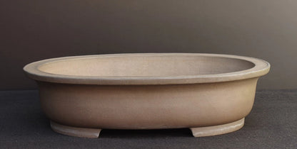 Bonsai Pot Tokoname Nakano Gyozan Unglazed Deep Oval Width 45.2 cm (17.8 in.) Large