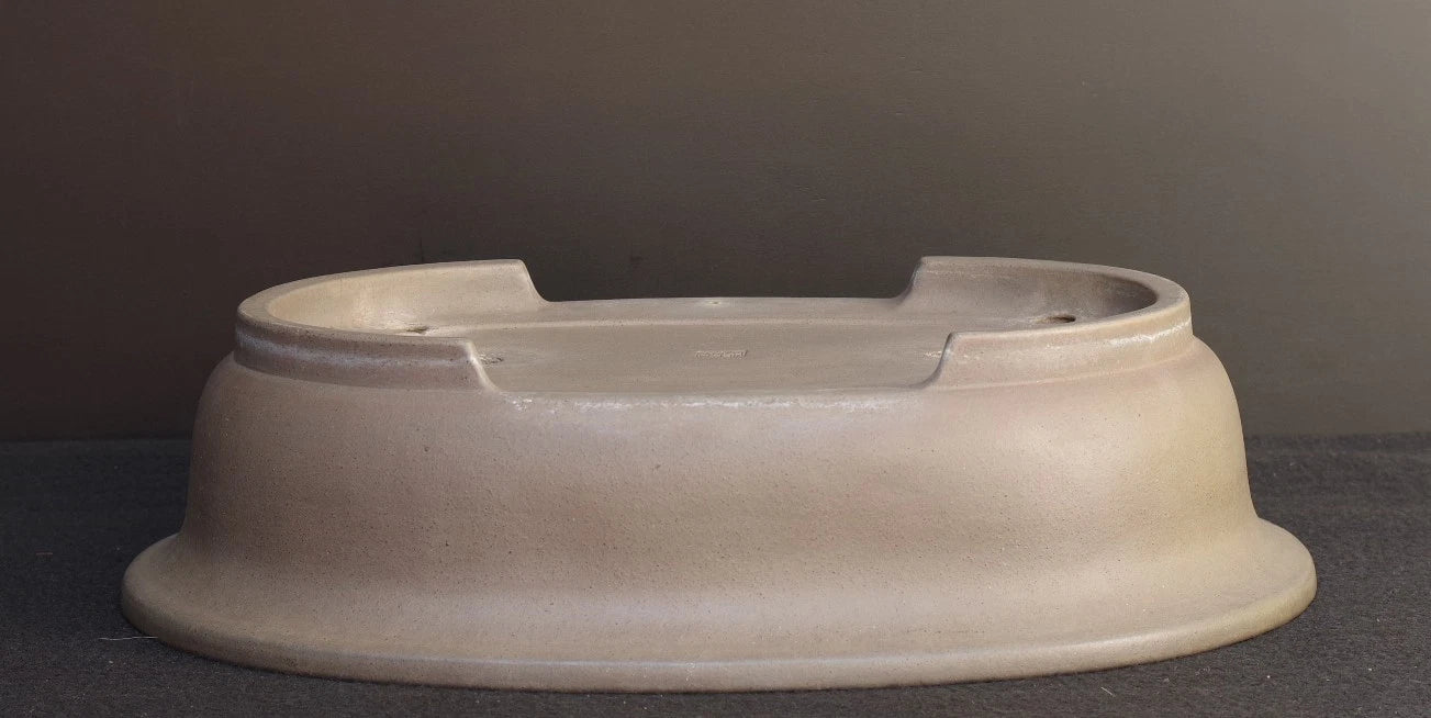 Bonsai Pot Tokoname Nakano Gyozan Unglazed Deep Oval Width 45.2 cm (17.8 in.) Large