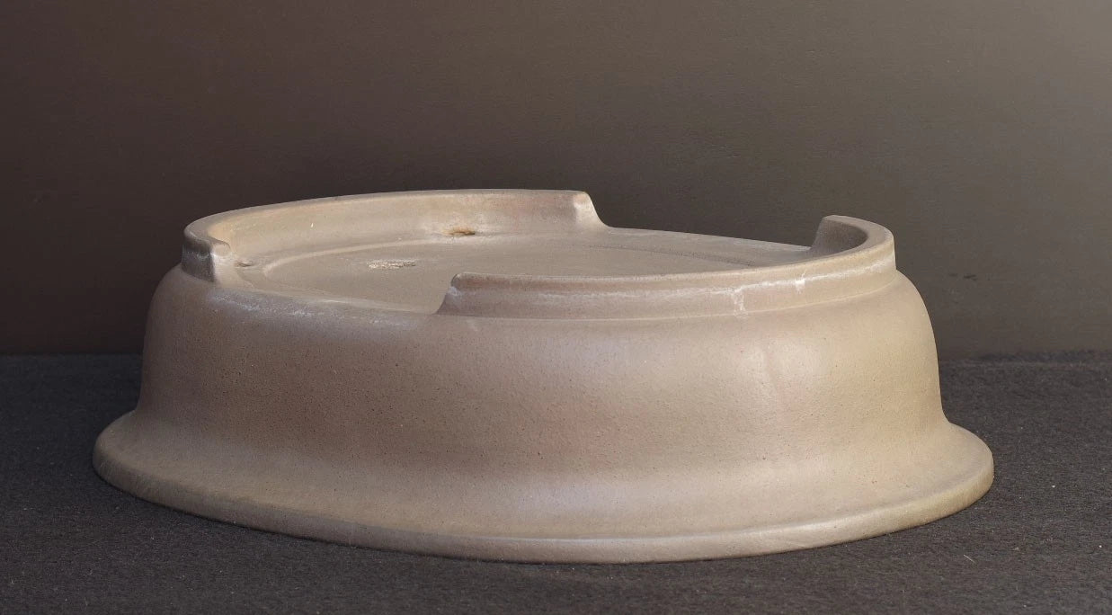 Bonsai Pot Tokoname Nakano Gyozan Unglazed Deep Oval Width 45.2 cm (17.8 in.) Large