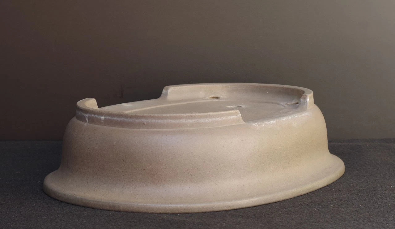 Bonsai Pot Tokoname Nakano Gyozan Unglazed Deep Oval Width 45.2 cm (17.8 in.) Large