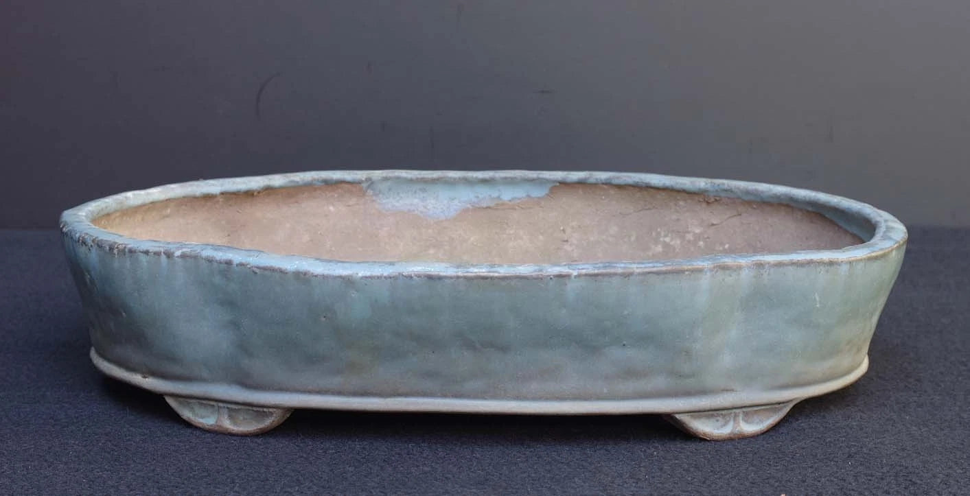 Bonsai Pot Tokoname Shuho Glazed Mokko Width 43.1 cm (16.97 in.) Large