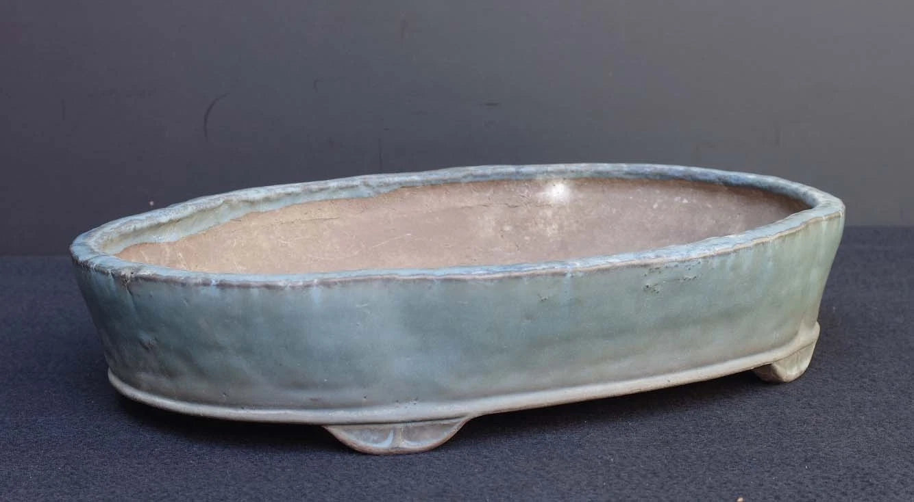 Bonsai Pot Tokoname Shuho Glazed Mokko Width 43.1 cm (16.97 in.) Large