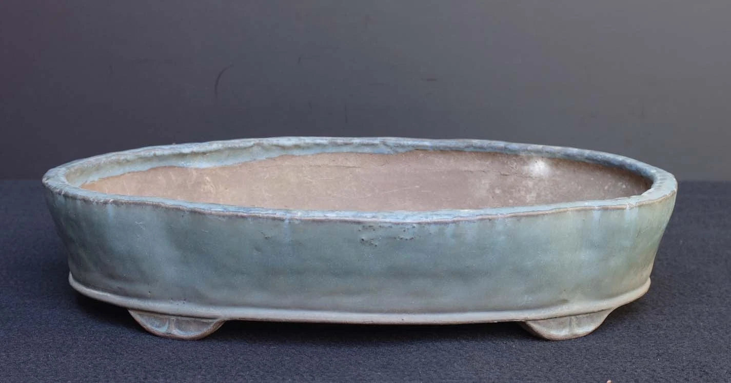 Bonsai Pot Tokoname Shuho Glazed Mokko Width 43.1 cm (16.97 in.) Large