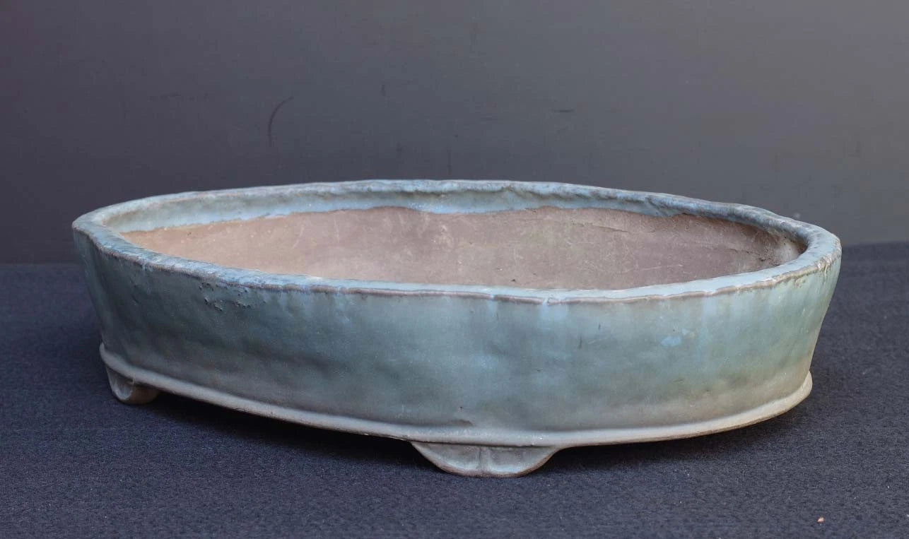 Bonsai Pot Tokoname Shuho Glazed Mokko Width 43.1 cm (16.97 in.) Large