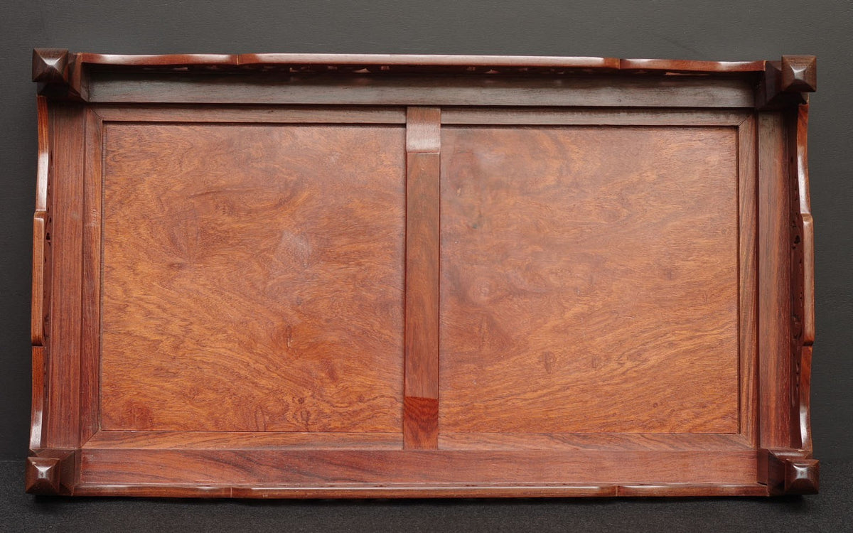 Premium Solid Rosewood Bonsai Table Stand- Ornate Pierced Carving Display Plinth