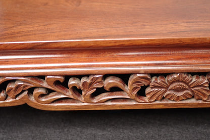 Premium Solid Rosewood Bonsai Table Stand- Ornate Pierced Carving Display Plinth