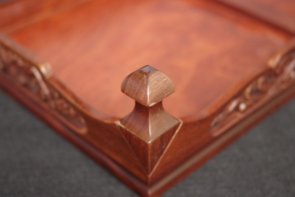 Premium Solid Rosewood Bonsai Table Stand- Ornate Pierced Carving Display Plinth