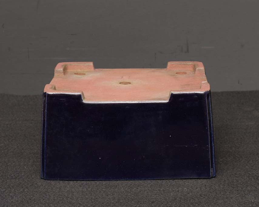 Bonsai Pot Tokoname Reiho Deep Blue Glaze Square Deep Width 23.1 cm (9.09 in.)