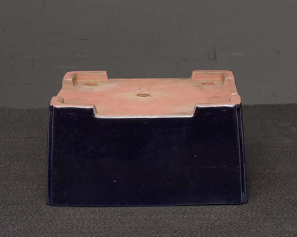 Bonsai Pot Tokoname Reiho Deep Blue Glaze Square Deep Width 23.1 cm (9.09 in.)